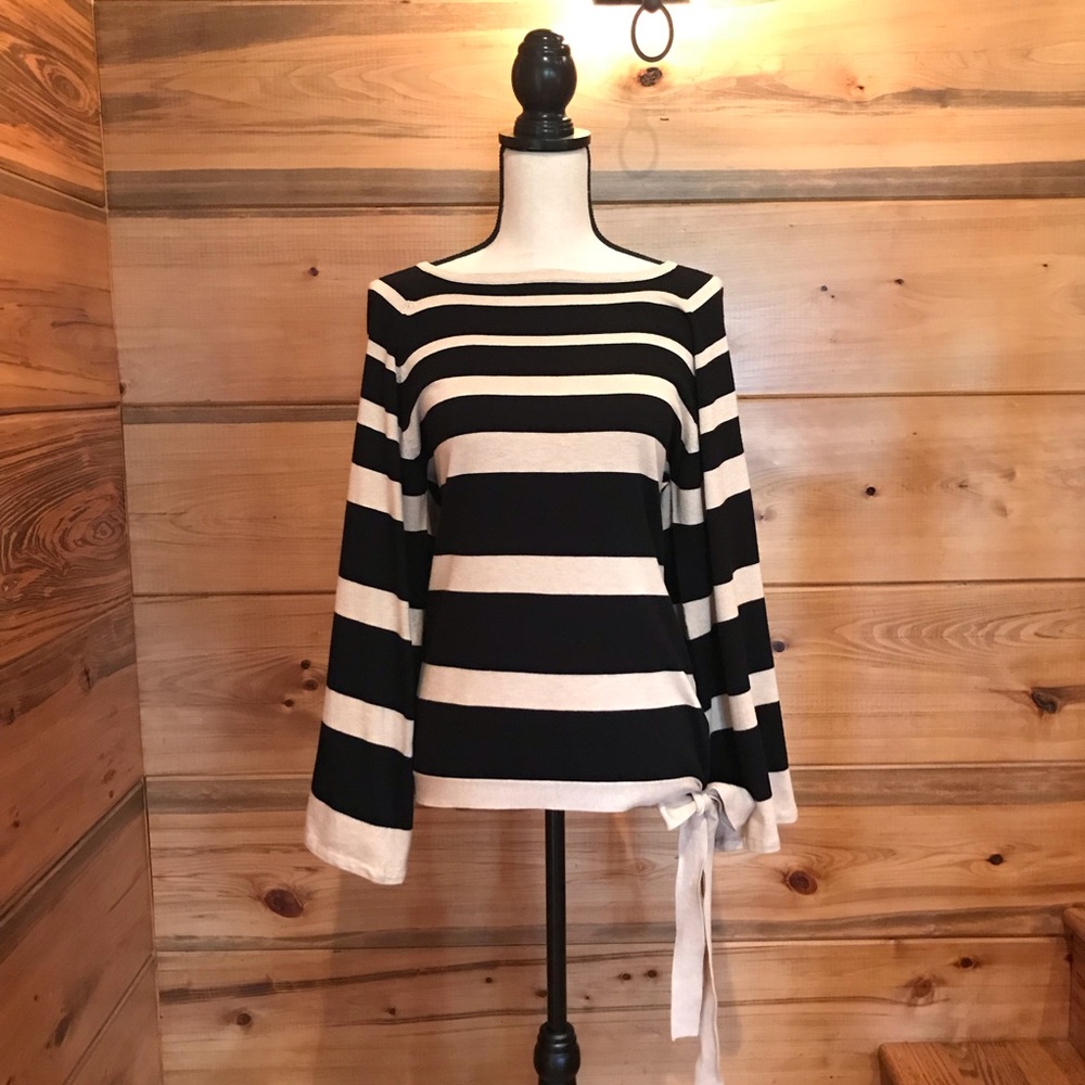 Boston Proper Cold Shoulder Side Tie Top